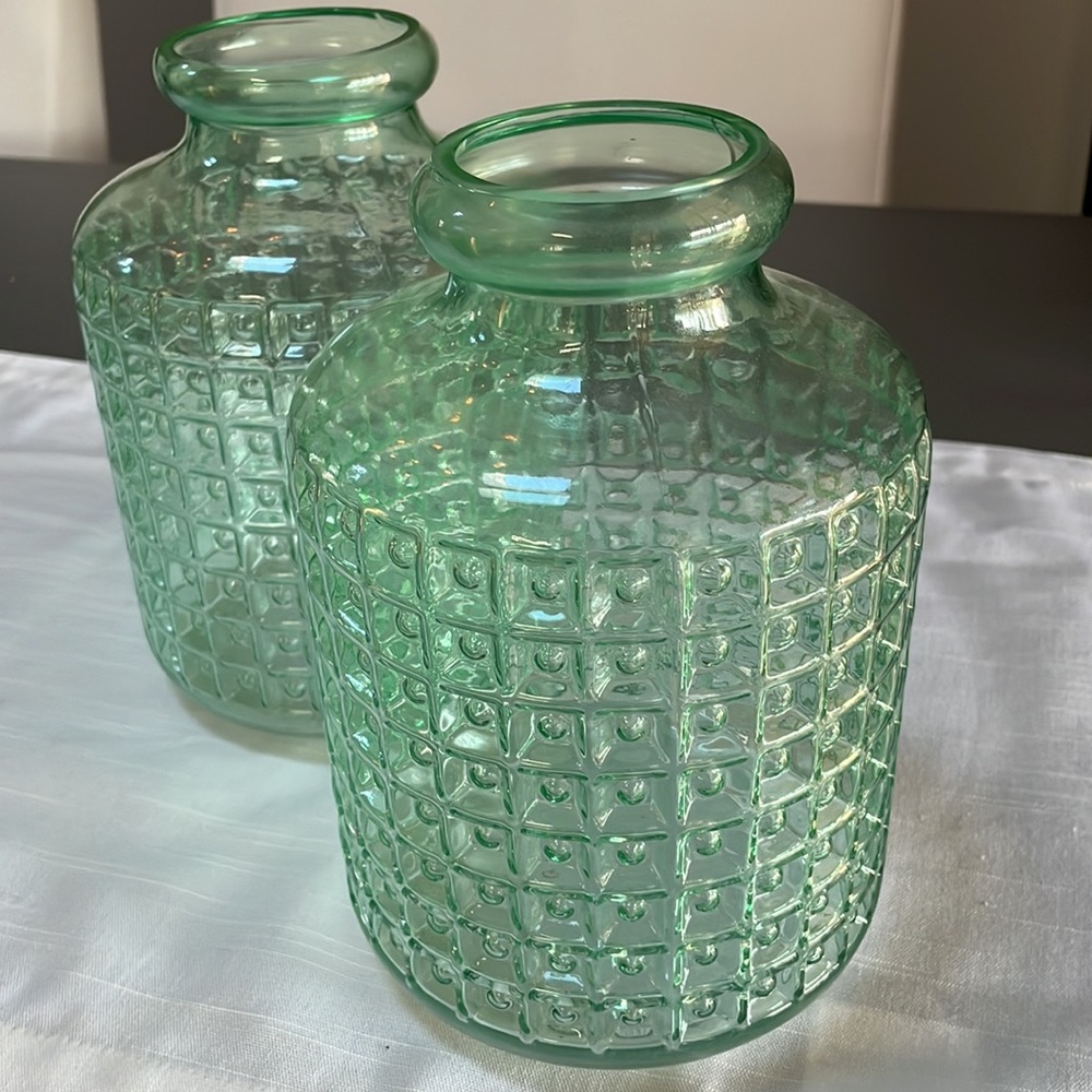 🎉 3/$20 Green Sea Glass Vase
